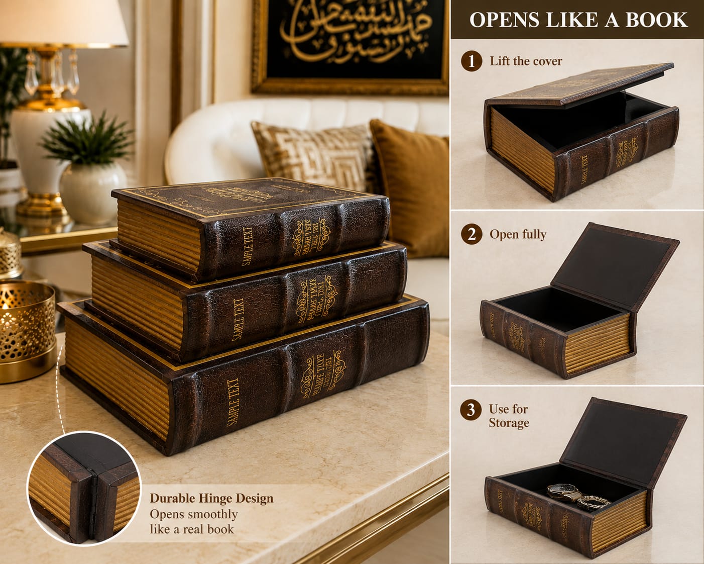 Vintage Book Storage Box Set