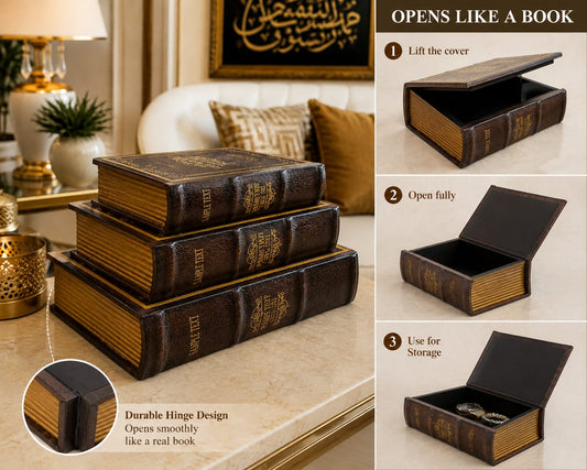 Vintage Book Storage Box Set