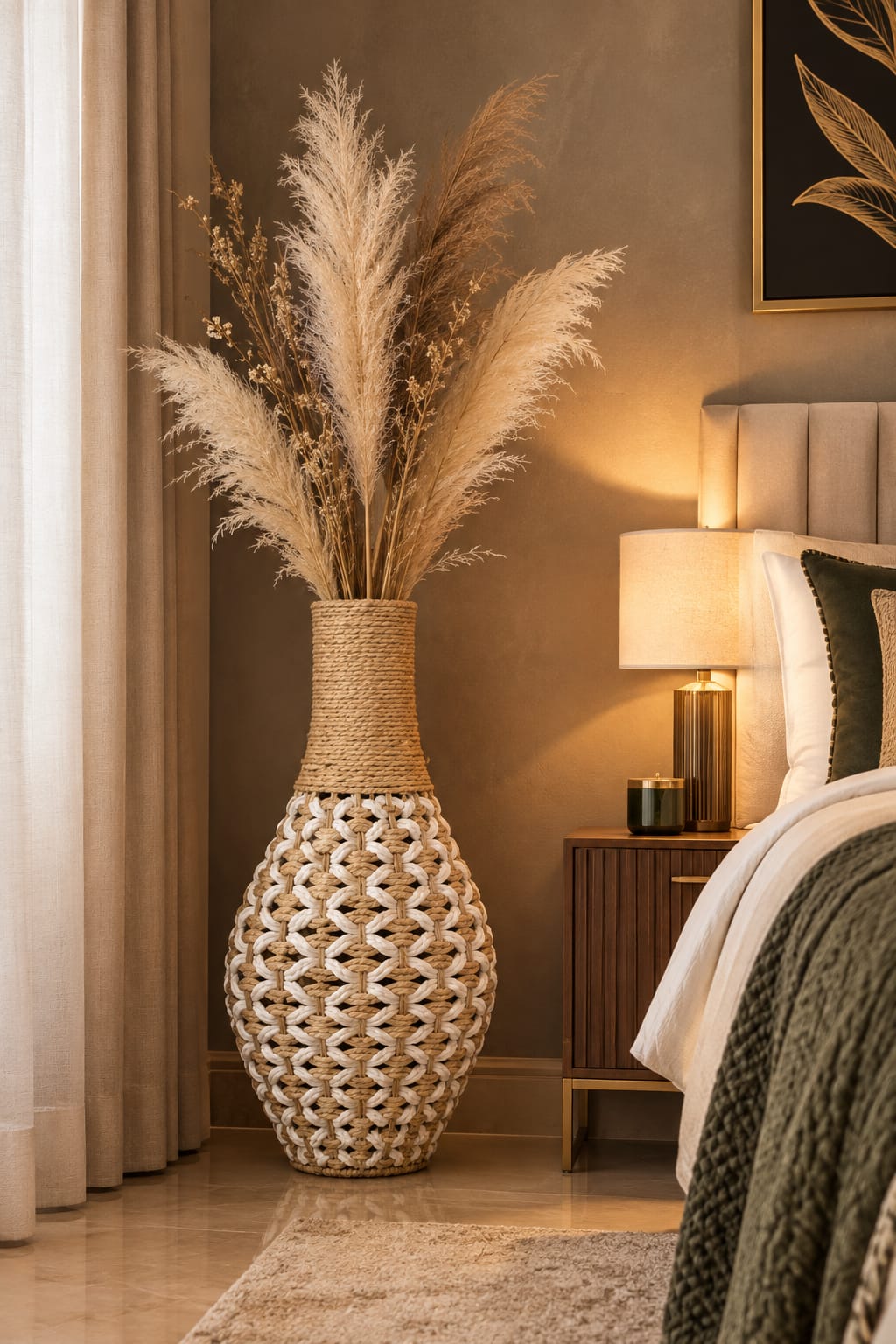 Tall Boho Woven Floor Vase