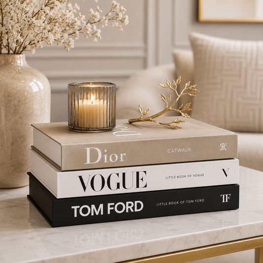 Luxury Decorative Books Set of 3 | Designer Style Dummy Books for Home Decor