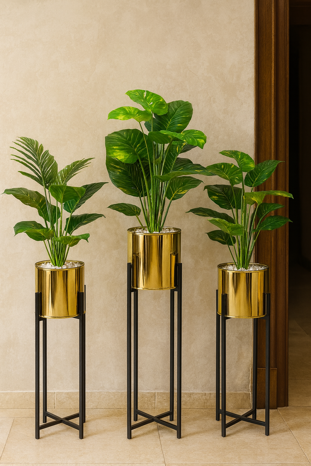 Elegant Leaf Plant with Stand