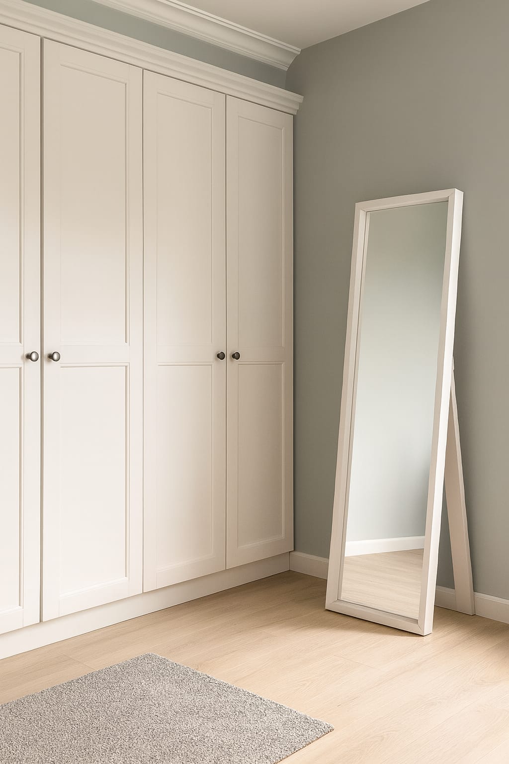 Soft Frame Standing Mirror-White