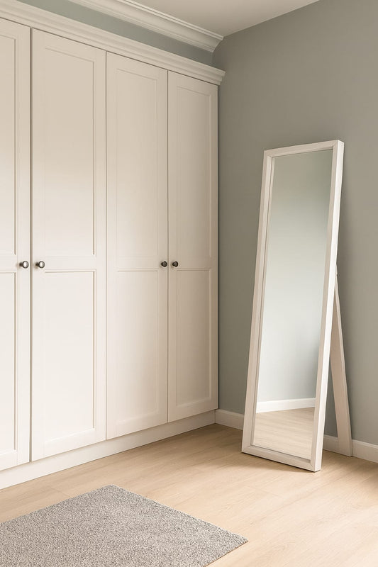 Soft Frame Standing Mirror-White