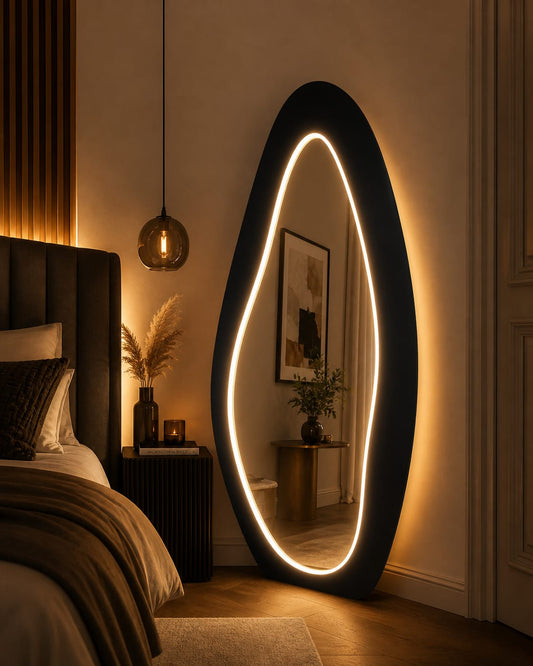 Modern Sculptural Mirror for Living Room