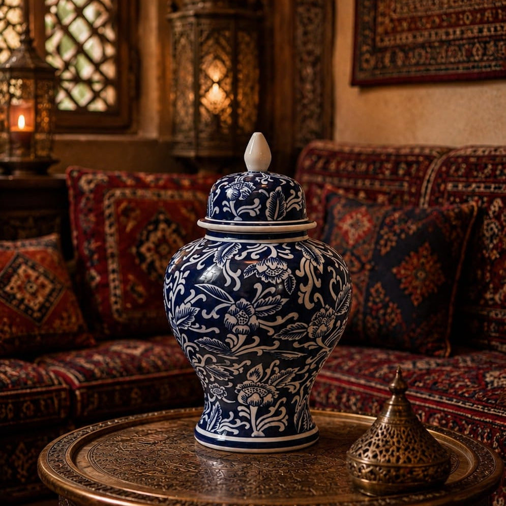 Cultural Crafted Pattern Decorative Jar