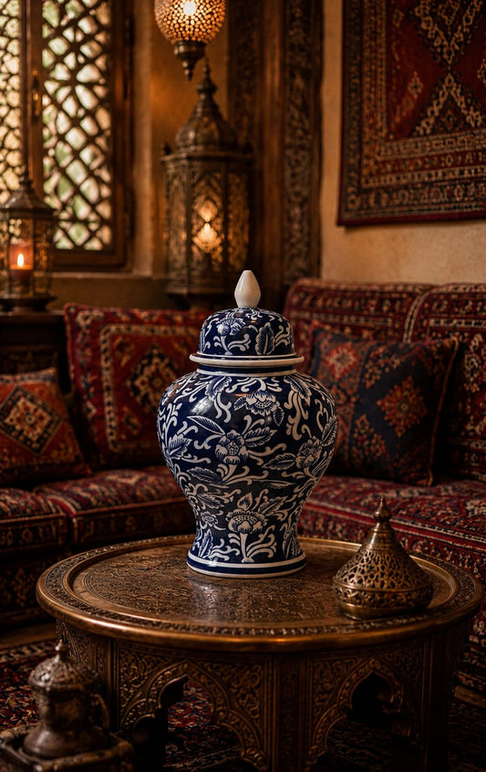 Cultural Crafted Pattern Decorative Jar