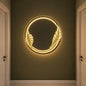 Luxury Round LED Wall Mirror with Golden Leaf Design
