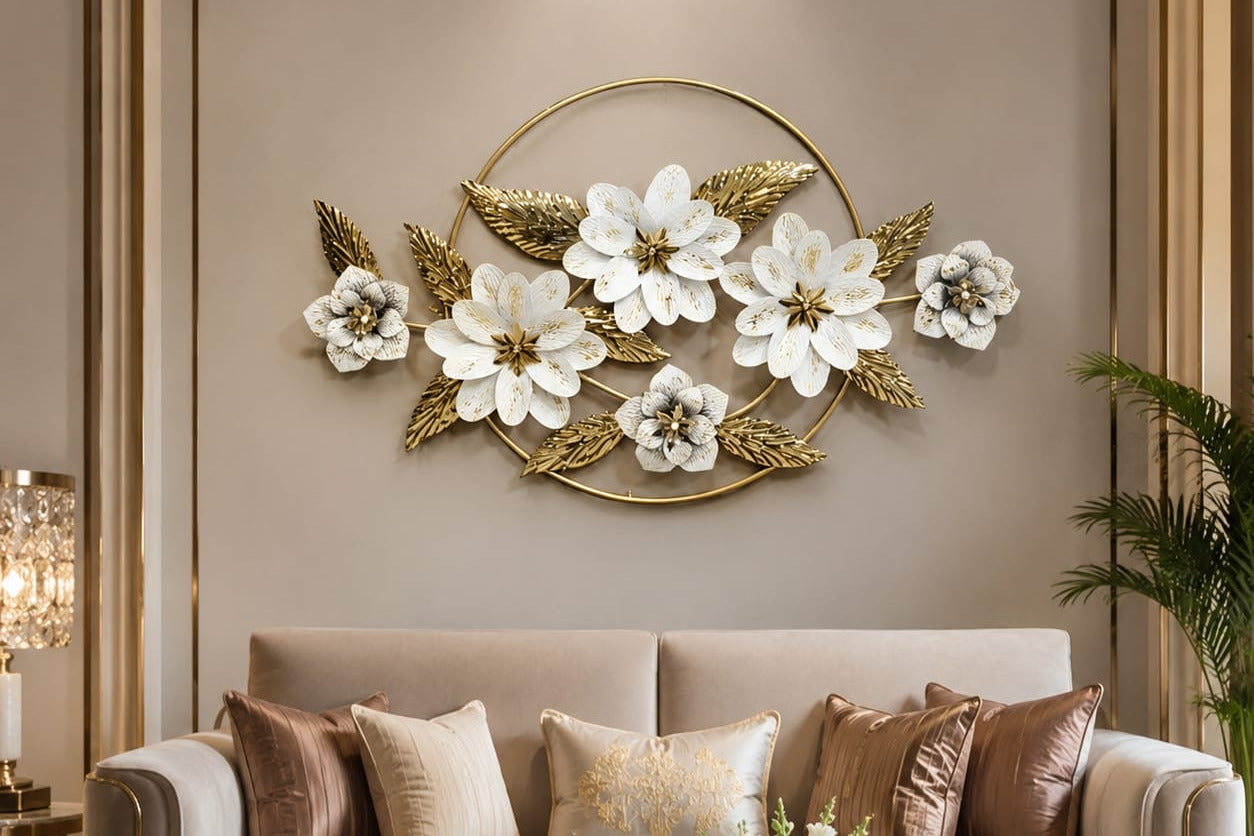 Luxury Golden Floral Metal 3D Wall Art