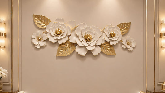 Luxury Golden Floral Metal 3D Wall Art