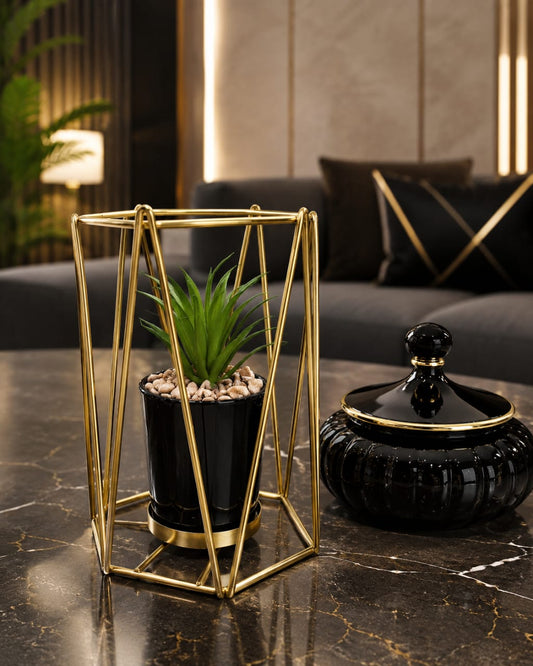 Luxury Geometric Gold Planter