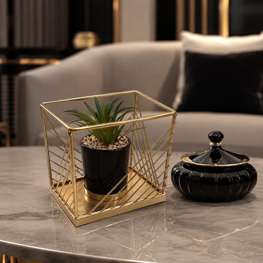 Luxury Geometric Gold Decorative Planter