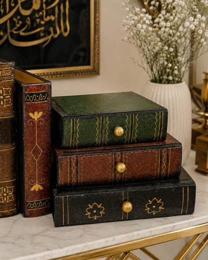 Vintage Book-Style Mini Drawer Organizer