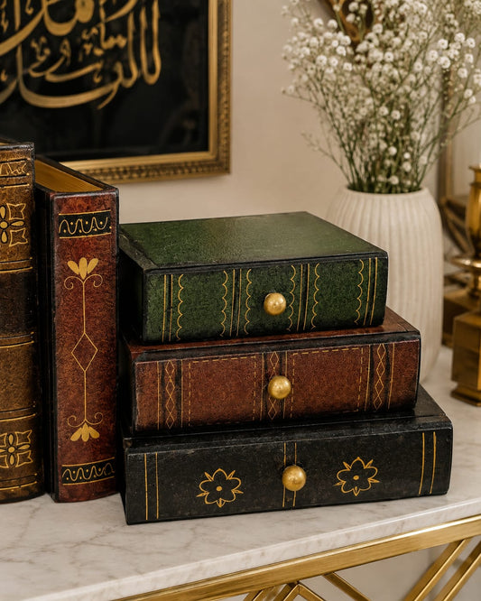 Vintage Book-Style Mini Drawer Organizer