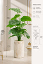 Artificial Large Elephant Ear Plant in Textured Planter