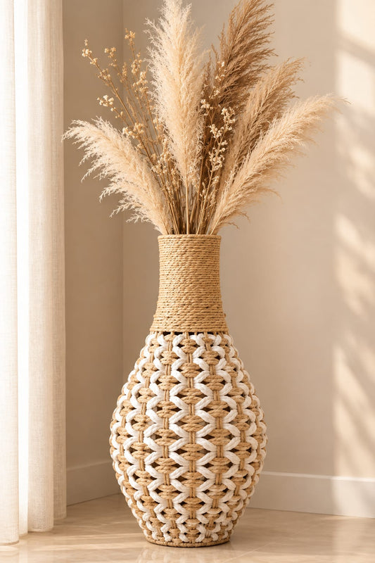 Tall Boho Woven Floor Vase