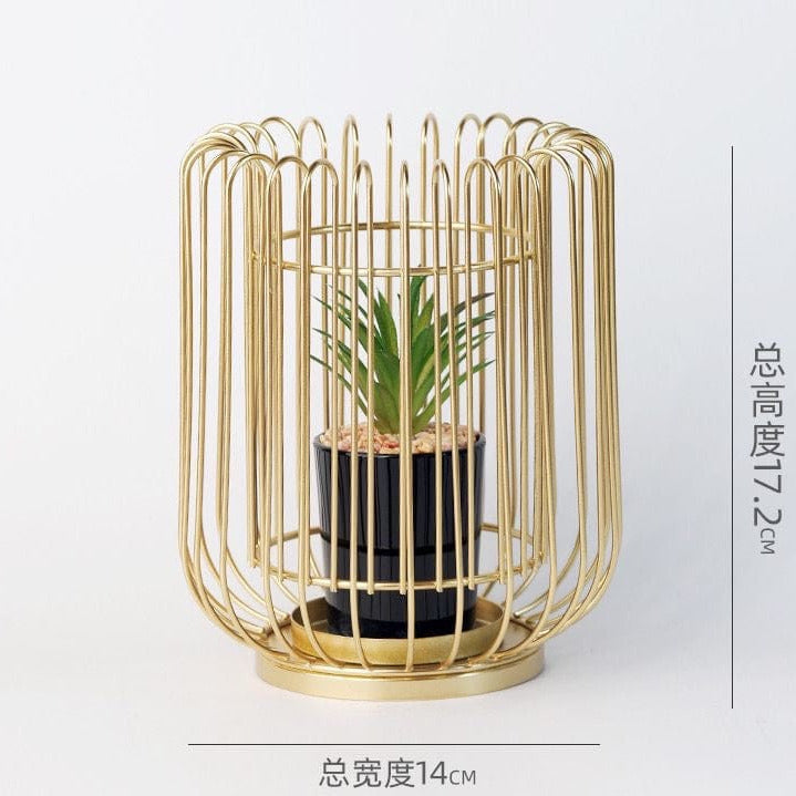 Noor-e-Aangan Gold Cage Planter