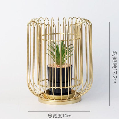 Noor-e-Aangan Gold Cage Planter