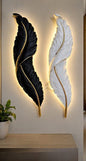 Luxury Gold Feather Wall Art (Without LED)