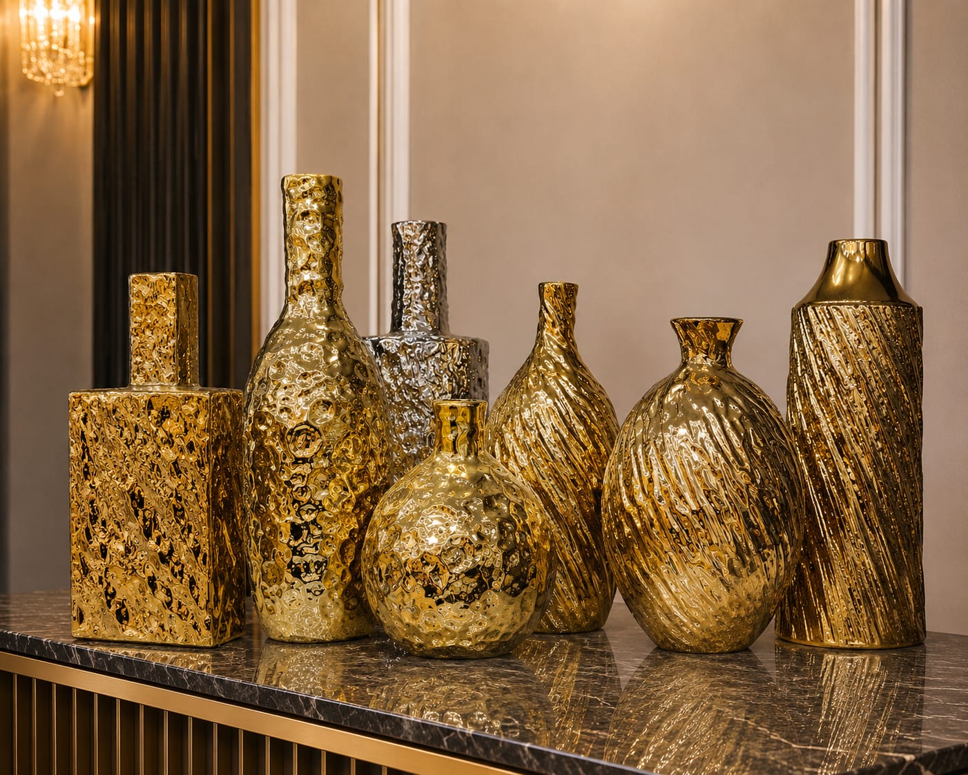 Premium Gold-Plated Ceramic Vase