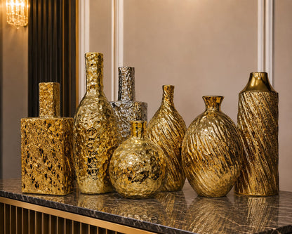 Premium Gold-Plated Ceramic Vase