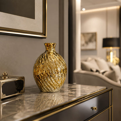 Premium Gold-Plated Ceramic Vase