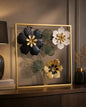 3D Gold & Black Metal Floral Frame