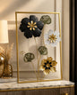 3D Gold & Black Metal Floral Frame