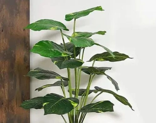 Modern White Planter Pot with Artificial Plants