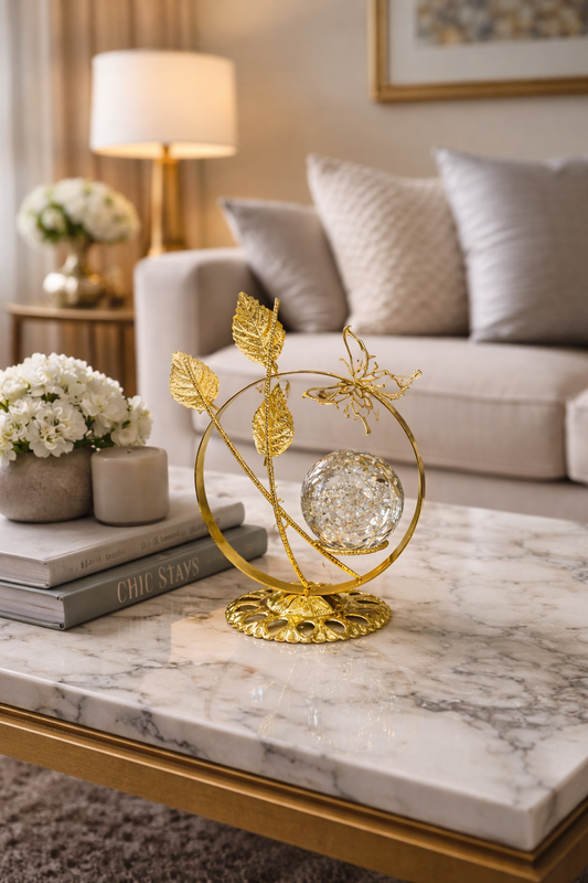 Golden Butterfly Crystal Centerpiece