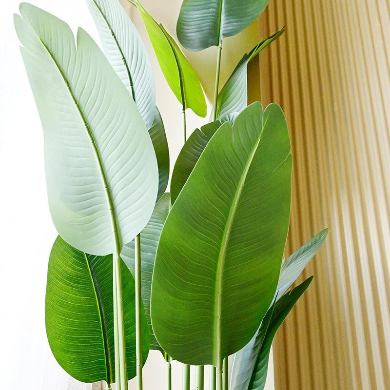 Modern White Planter Pot with Artificial Plants